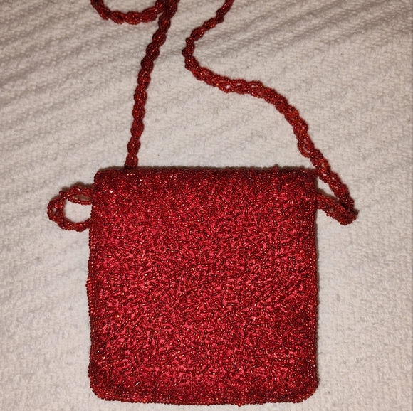 Vintage Mister Ernest Red Beaded Tiny Purse - Picture 6 of 8